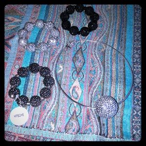Fun crystal ball bracelets with necklace